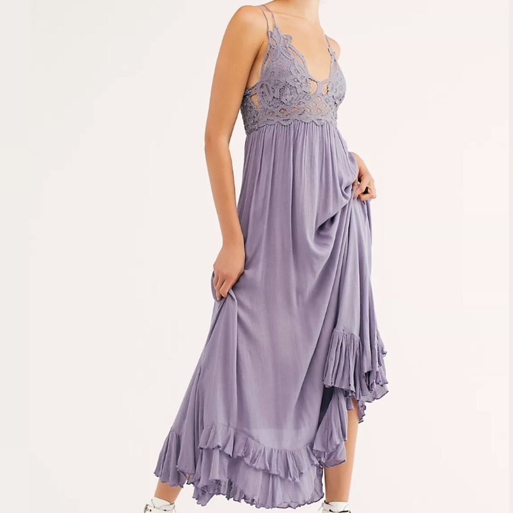 Free People Adella Slate Maxi Slip Dress